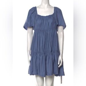 Unsubscribed Women’s Cottagecore Babydoll Dress Blue Tiered Mini Sz 10 Flowy